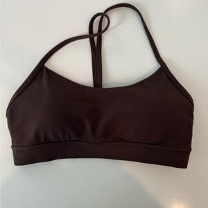 Lululemon Flow Y Bra Nulu, Size 6, Espresso